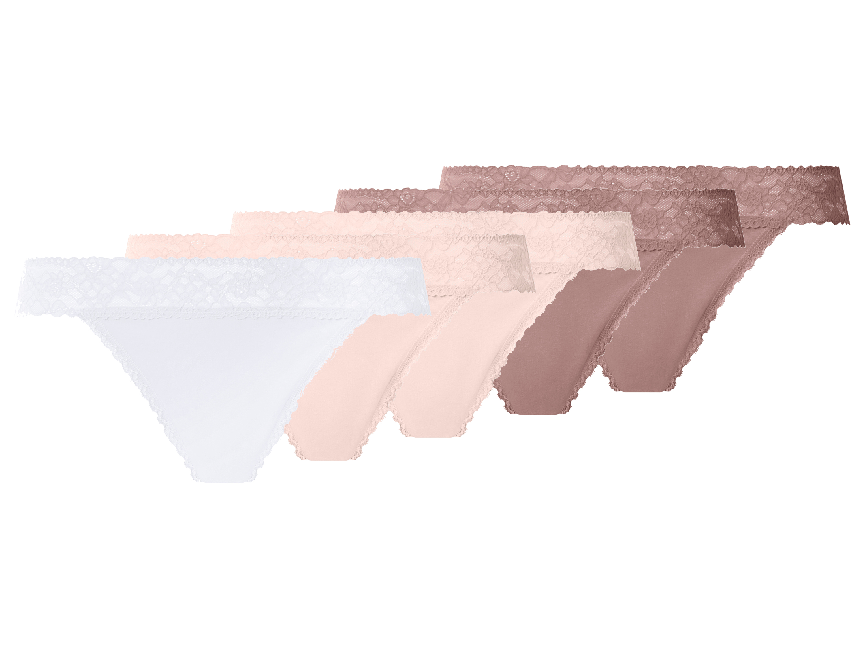 esmara® Stringi damskie z bawełną, 5 par 