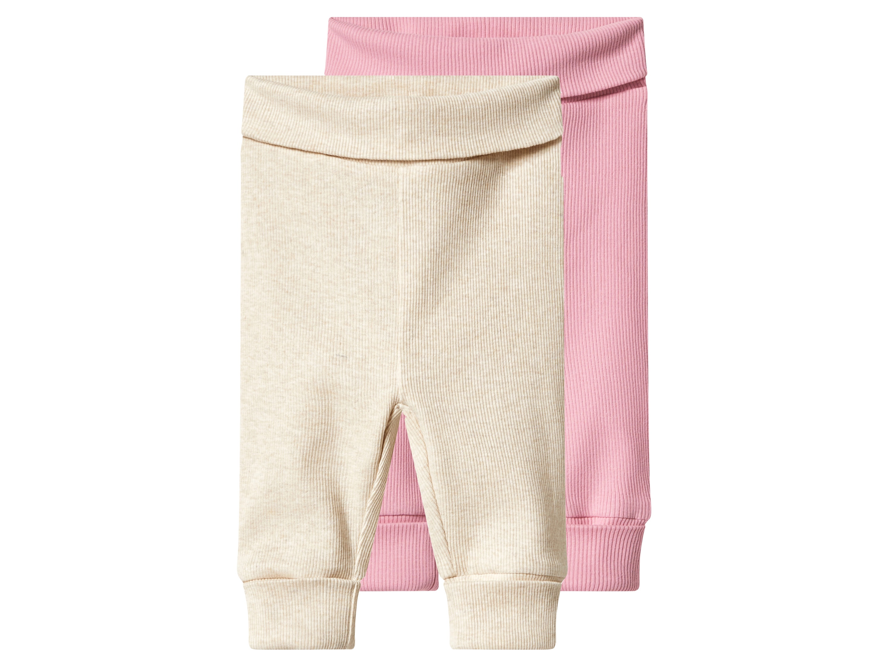 lupilu® Legginsy niemowlęce z biobawełną, 2 pary (Różowy/ beżowy, 86/92)