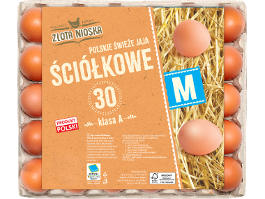ZŁOTA NIOSKA Świeże jaja ściółkowe, wielkość M, klasa A