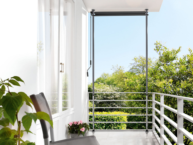 Pełny ekran: LIVARNO home Zaciskowa osłona balkonowa z korbką, 1,2 x 2,00-3,00 m, antracyt - zdjęcie 4