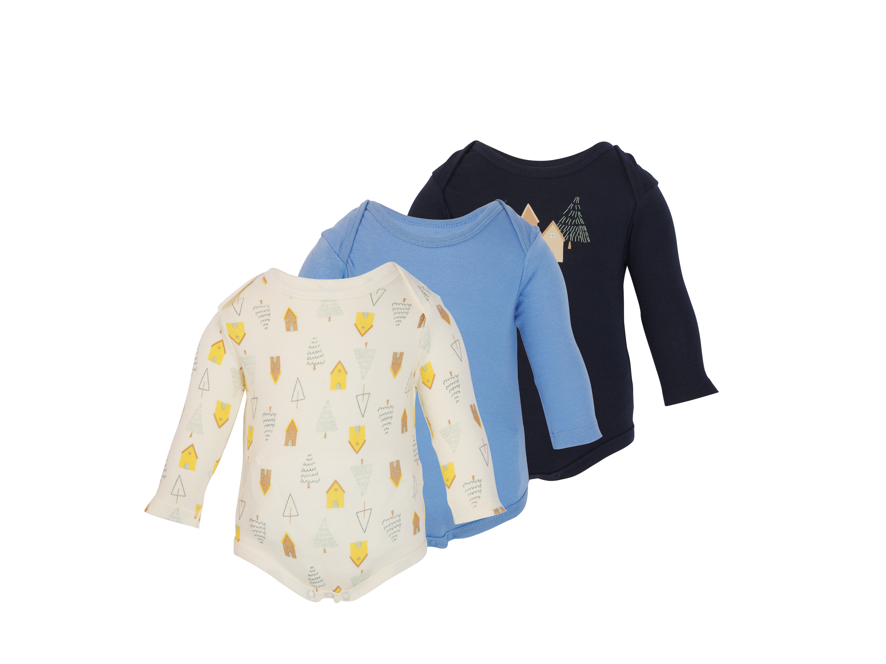 LUPILU® Body niemowlęce, 3 sztuki (Granatowy/niebieski/beżowy, 86/92)