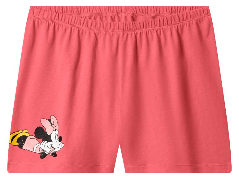 Różowe szorty piżamowe damskie z nadrukiem Myszki Minnie