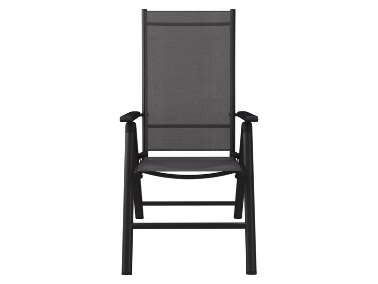 Pełny ekran: LIVARNO home Zestaw 2 składanych krzeseł aluminiowych Houston, czarny/ antracyt - zdjęcie 3