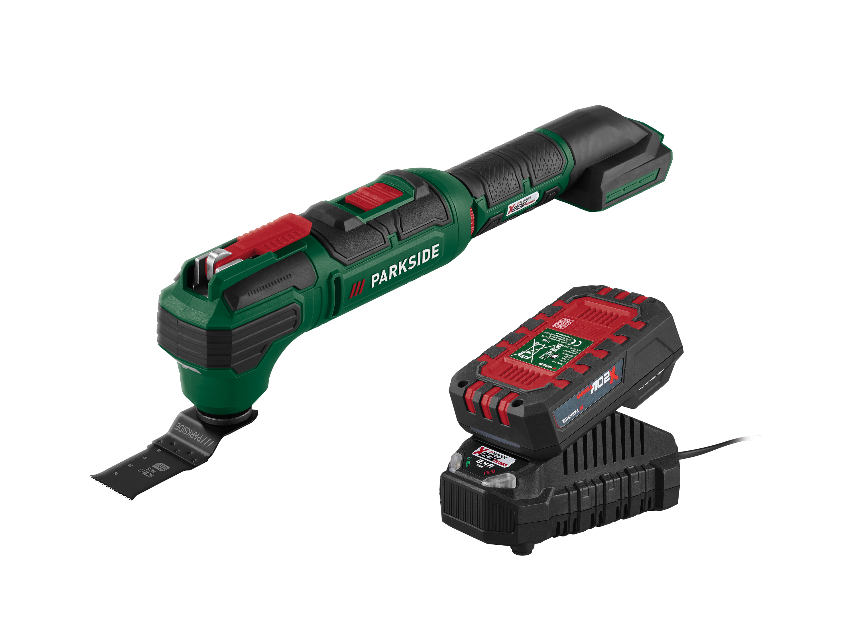 PARKSIDE® Zestaw Akumulatorowe narzędzie wielofunkcyjne, 20 V z akumulatorem, 2 Ah i ładowarką, 2,4 Ah
