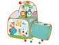 Domek do zabawy Fisher-Price z motywem zwierząt i tunelem, w zestawie piłki.