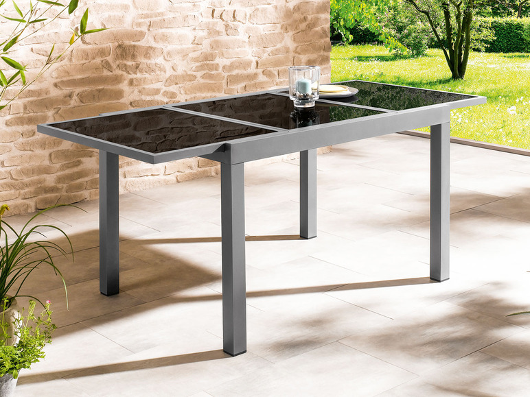 Pełny ekran: LIVARNO home Aluminiowy stół ogrodowy Houston, 120/180 x 90 cm, rozkładany, srebrny - zdjęcie 6