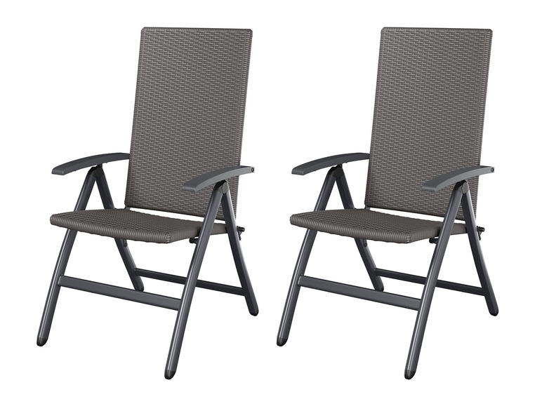 Pełny ekran: LIVARNO home Zestaw 2 aluminiowych foteli ogrodowych Valencia, szary - zdjęcie 1