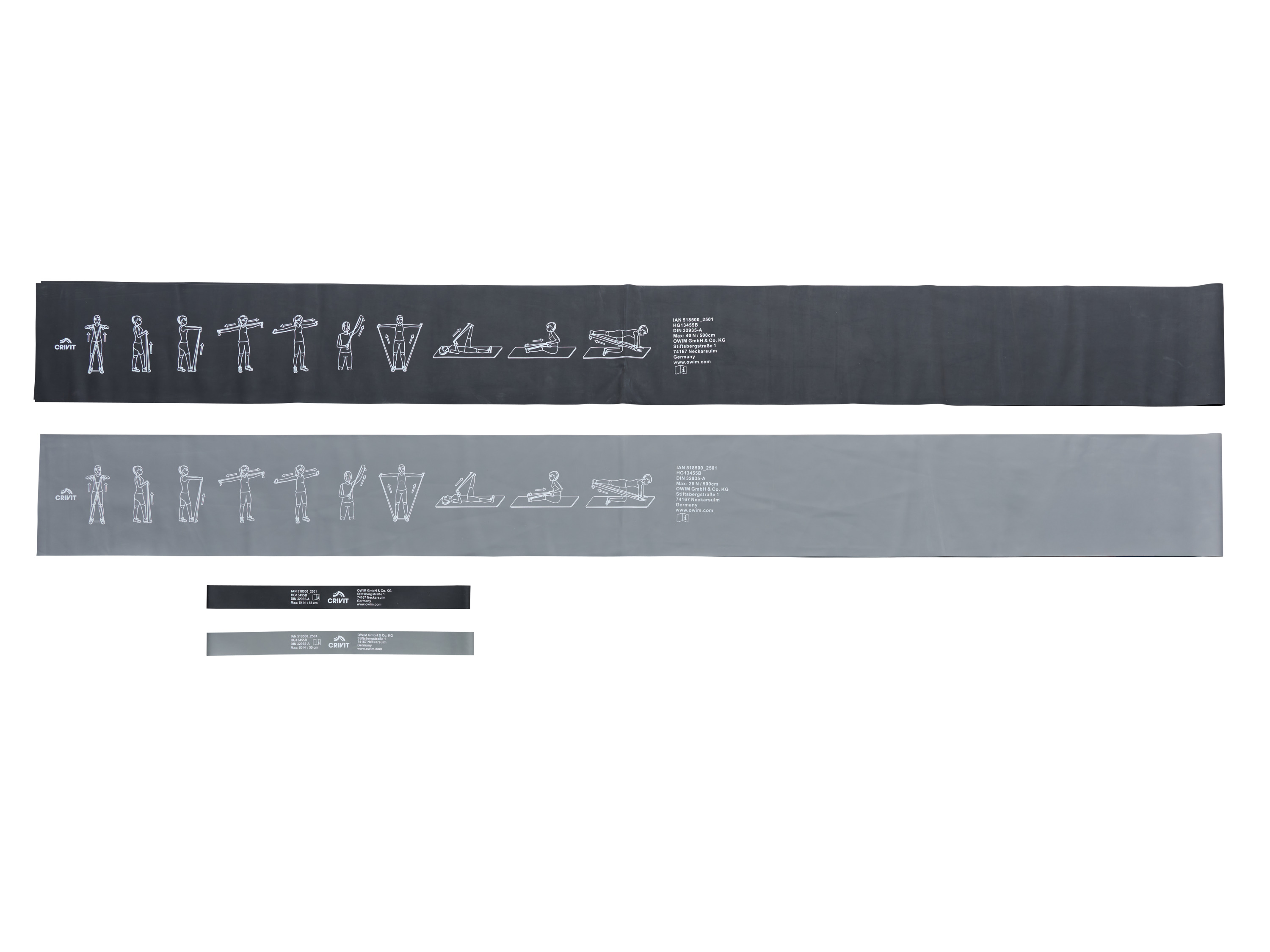 CRIVIT Zestaw akcesoriów do ćwiczeń (Ciemnoszary/ czarny)