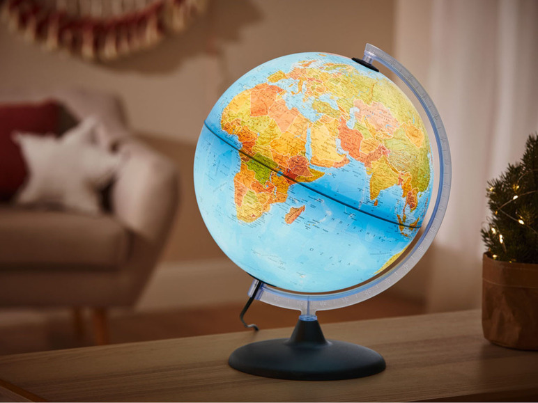Pełny ekran: LIVARNO home Podświetlany globus z mapami fizyczną i polityczną, Ø 30 cm - zdjęcie 5