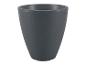 Ciemnoszara, stożkowa doniczka z teksturą