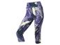 Damskie legginsy z abstrakcyjnym wzorem w kolorze fioletowym.