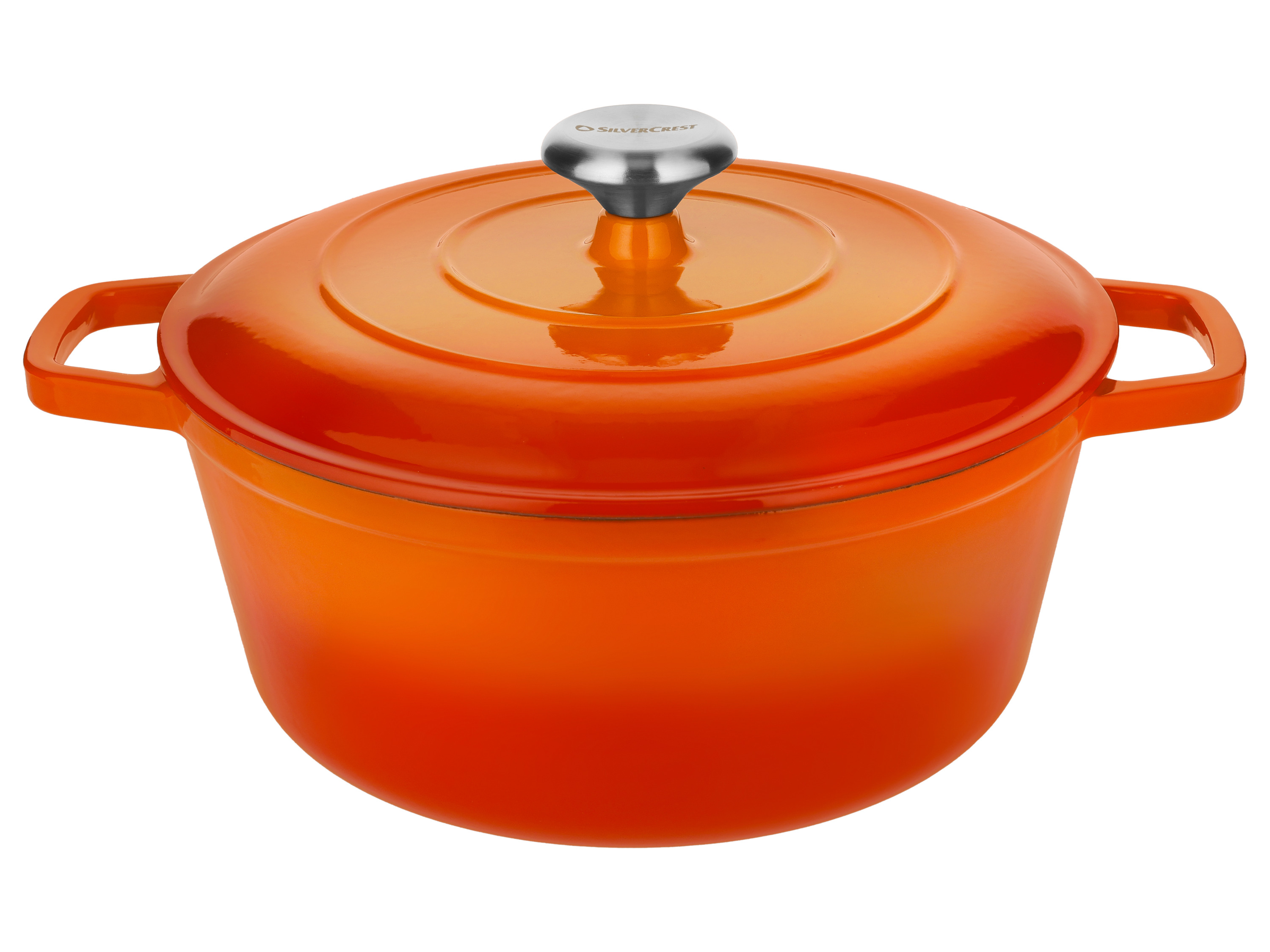 SILVERCREST® Garnek żeliwny Premium, Ø 27 cm (pomarańczowy)