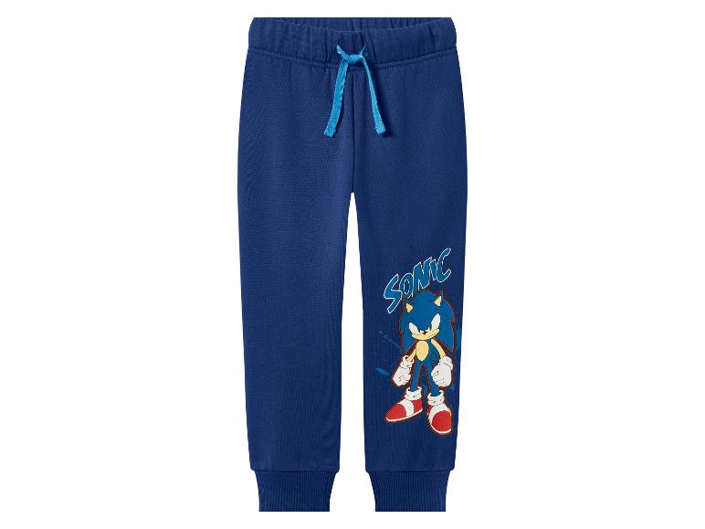 Granatowe spodnie dresowe dziecięce z nadrukiem Sonic the Hedgehog