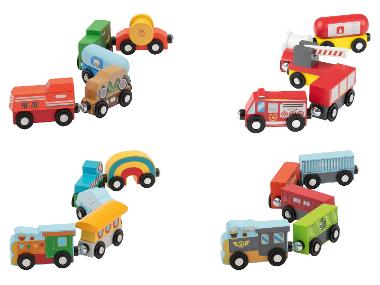 lupilu® Drewniana Ciężarówka / Wóz strażacki / Pociąg / Pociąg towarowy