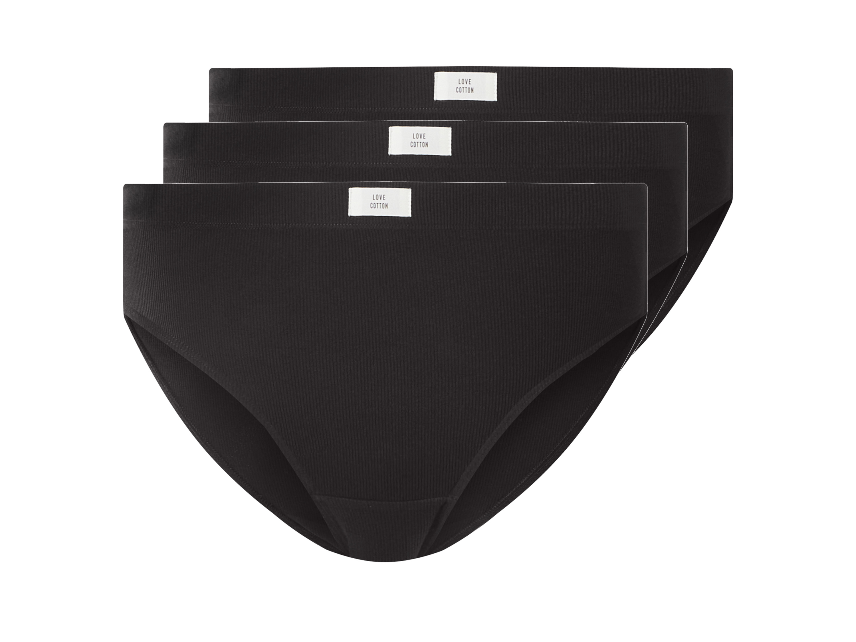 ESMARA® Majtki damskie w prążki, 3 pary (Czarny, S(36/38))