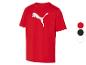Czerwona koszulka Puma z białym logo.