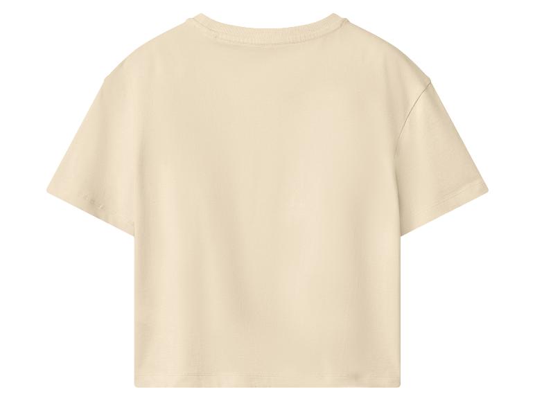 Gładki beżowy T-shirt, tył