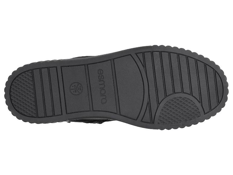 Czarna podeszwa buta z logo Esmara i rozmiarami (EUR 37, US 6, UK 4).