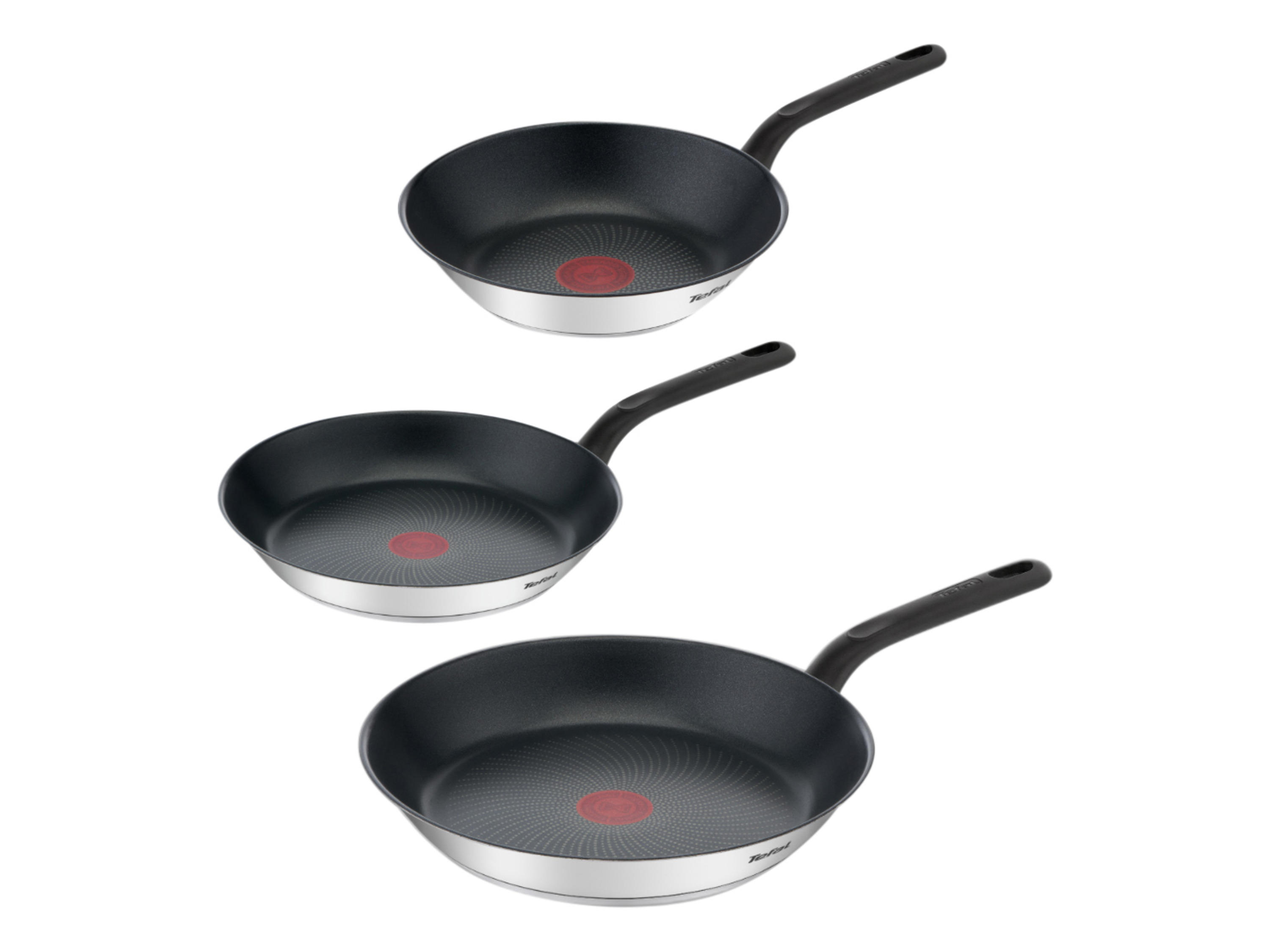 TEFAL Zestaw patelni ze stali nierdzewnej Duetto Bakelite, 3-częściowy