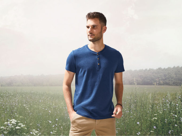 Pełny ekran: LIVERGY® T-shirt męski, krój dopasowany, z bawełną organiczną - zdjęcie 3
