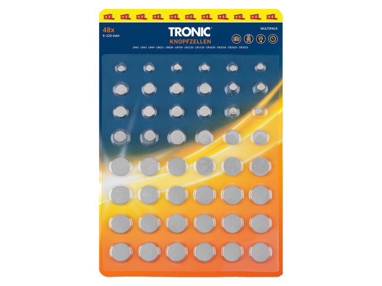 Pełny ekran: TRONIC® Baterie guzikowe, 48 sztuk - zdjęcie 1