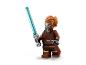 Minifigurka LEGO Star Wars Plo Koon z niebieskim mieczem świetlnym.