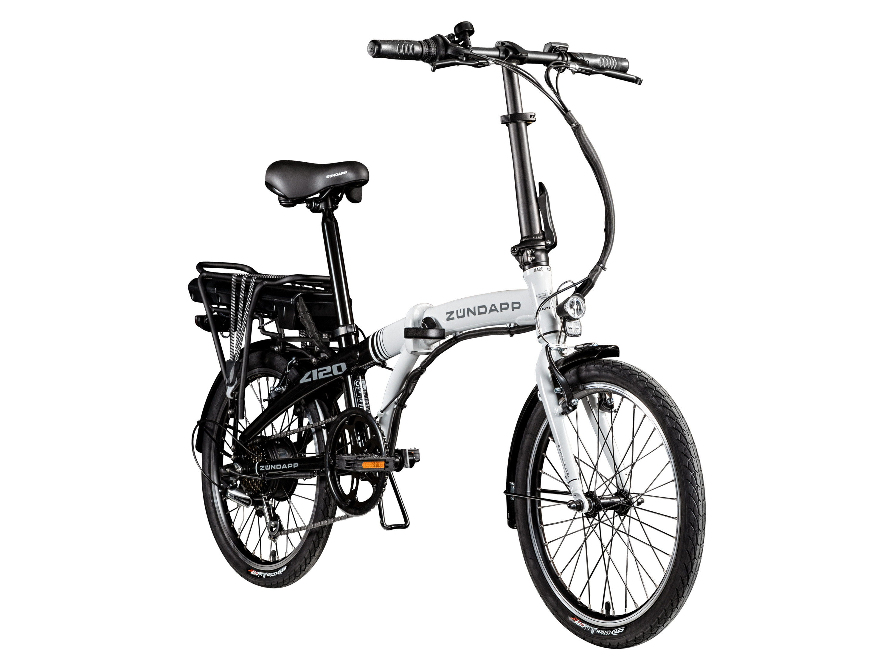 Zündapp Rower elektryczny składany »Z120«, 20 cali (czarny/biały)