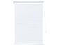 Minimalistyczne białe rolety.