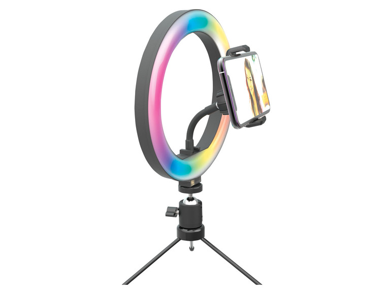 Pełny ekran: Digipower Lampa pierścieniowa RGB, 25 cm, z 3 trybami świecenia i 15 kolorami - zdjęcie 6