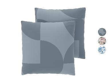LIVARNO® Komplet 2 poszewek na poduszki z bawełny renforcé, 40 x 40 cm