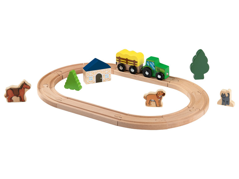 Pełny ekran: Playtive Zestaw drewnianych torów kolejowych, 18 elementów - zdjęcie 4