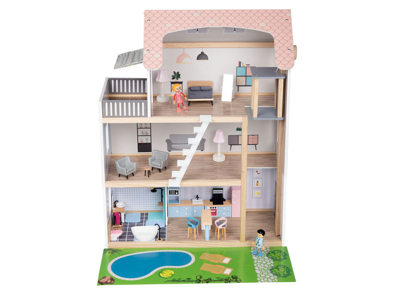 Pełny ekran: Playtive Drewniany domek dla lalek z wyposażeniem - zdjęcie 4