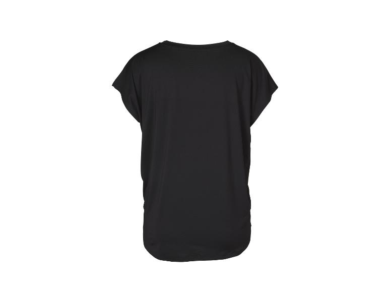 Czarny T-shirt z krótkim rękawem i okrągłym dekoltem, widok z tyłu