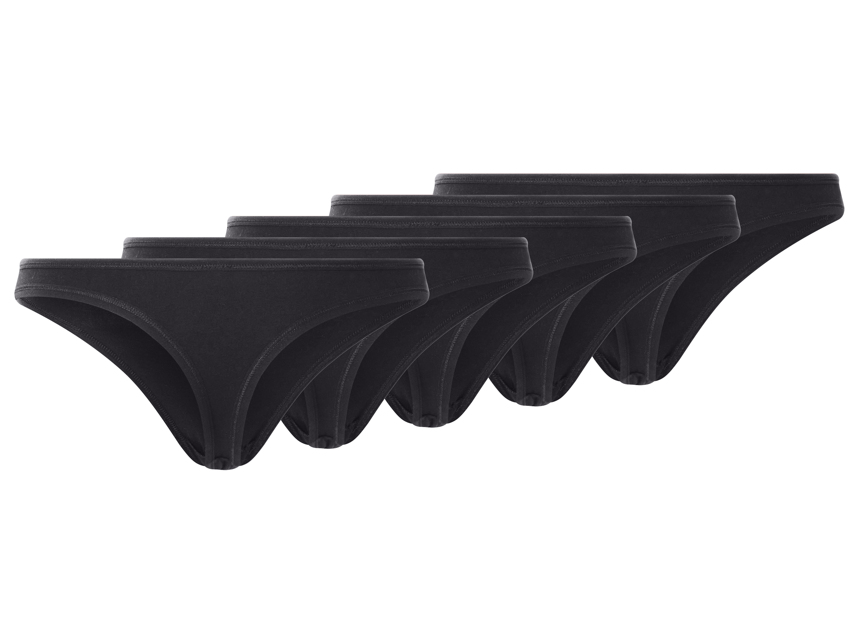 esmara® Stringi damskie z bawełną, 5 par 