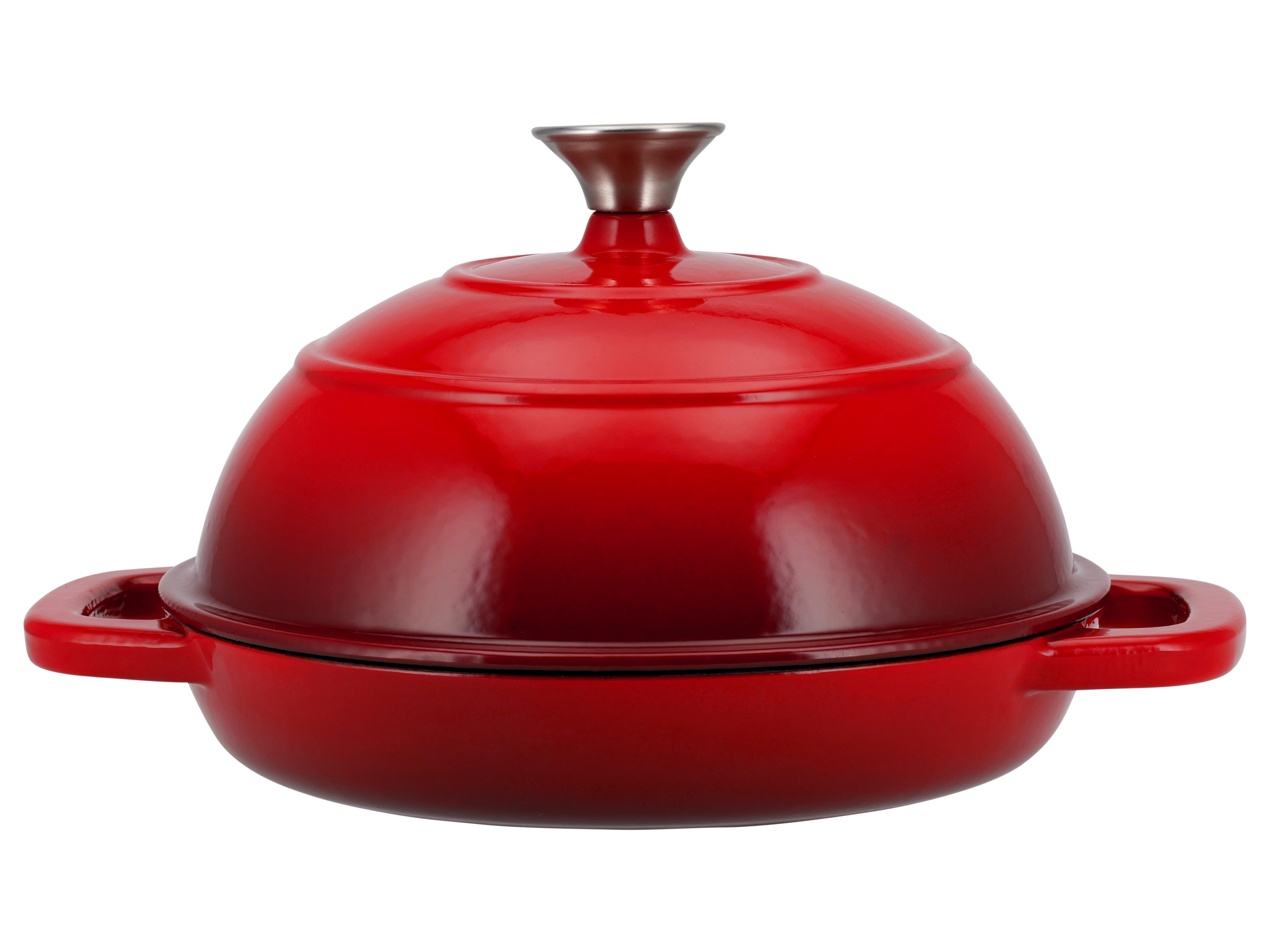 SILVERCREST® Forma żeliwna lub garnek żeliwny do pieczenia chleba (Okrągły, Czerwony)