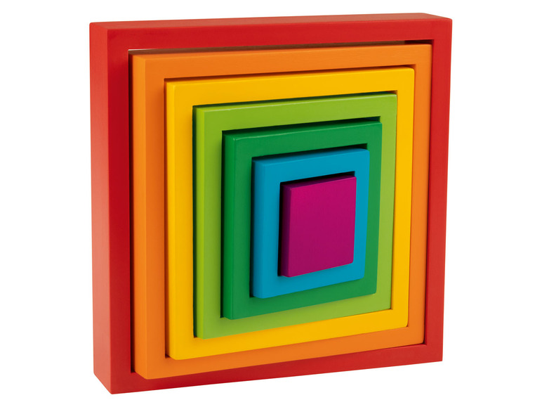 Pełny ekran: Playtive Drewniana układanka Montessori w kolorach tęczy, 1 zestaw - zdjęcie 11