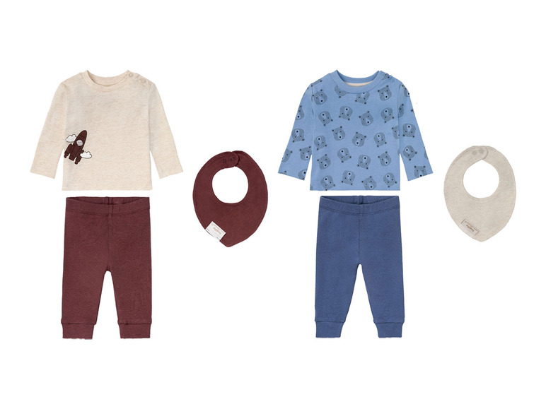 Pełny ekran: LUPILU® 3-częściowy komplet niemowlęcy (koszulka, spodnie, chustka), 1 zestaw - zdjęcie 1