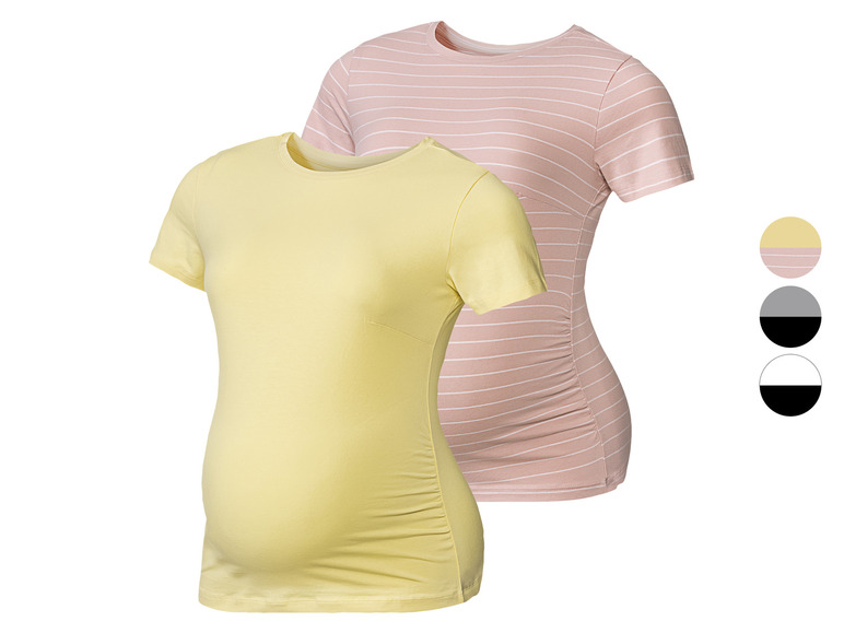 Pełny ekran: esmara® Koszulki ciążowe z bawełną, 2 sztuki - zdjęcie 1
