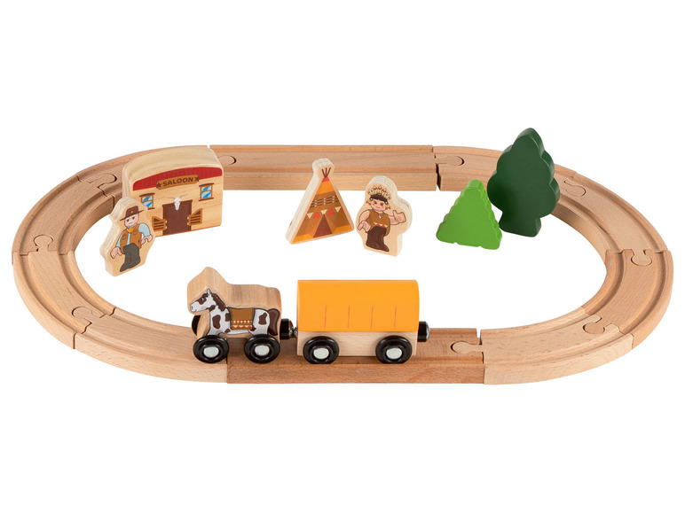 Pełny ekran: Playtive Zestaw drewnianych torów kolejowych, 18 elementów - zdjęcie 12