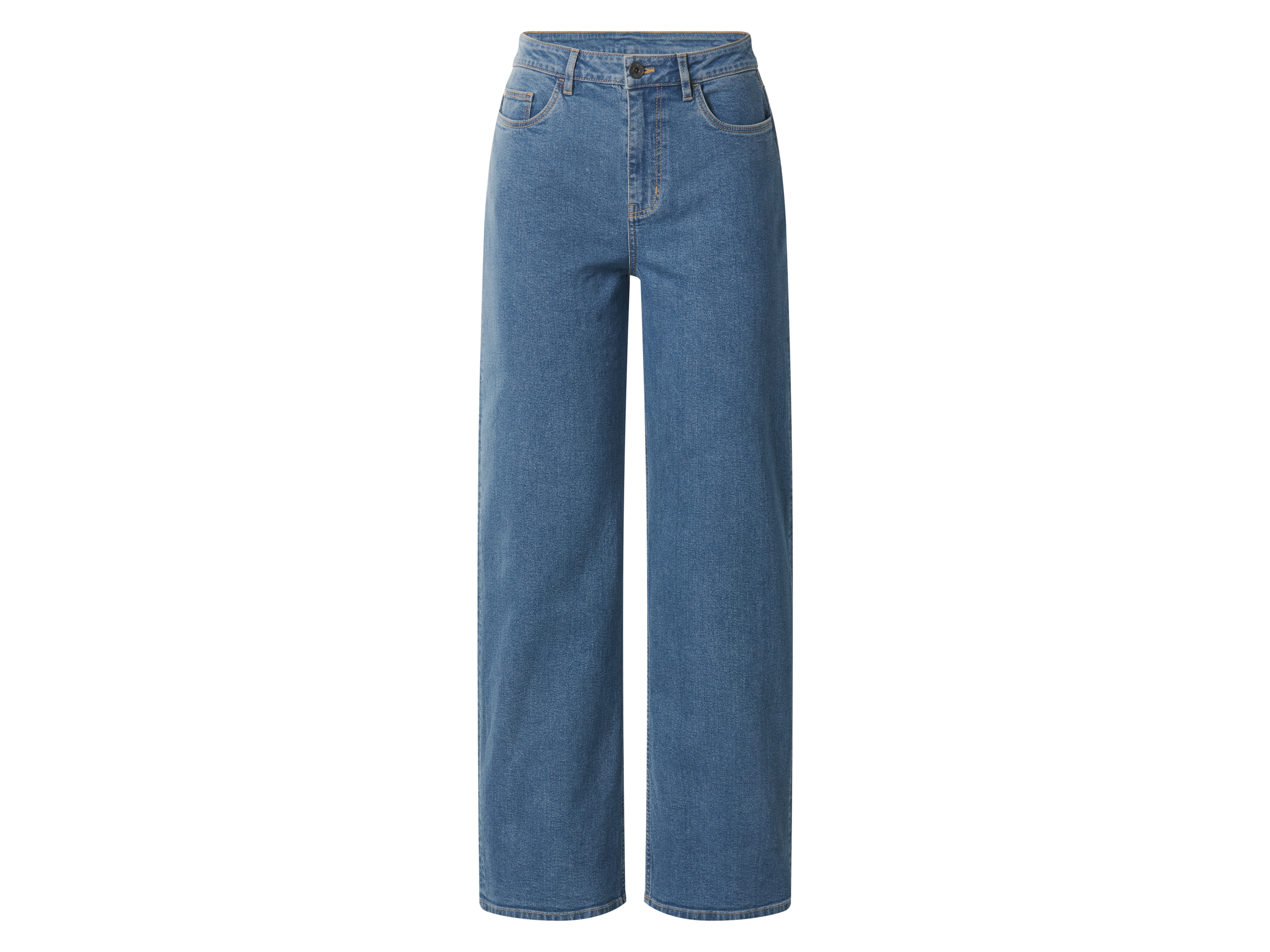 ESMARA® Jeansy damskie wide leg z wysokim stanem (Niebieski, 42)