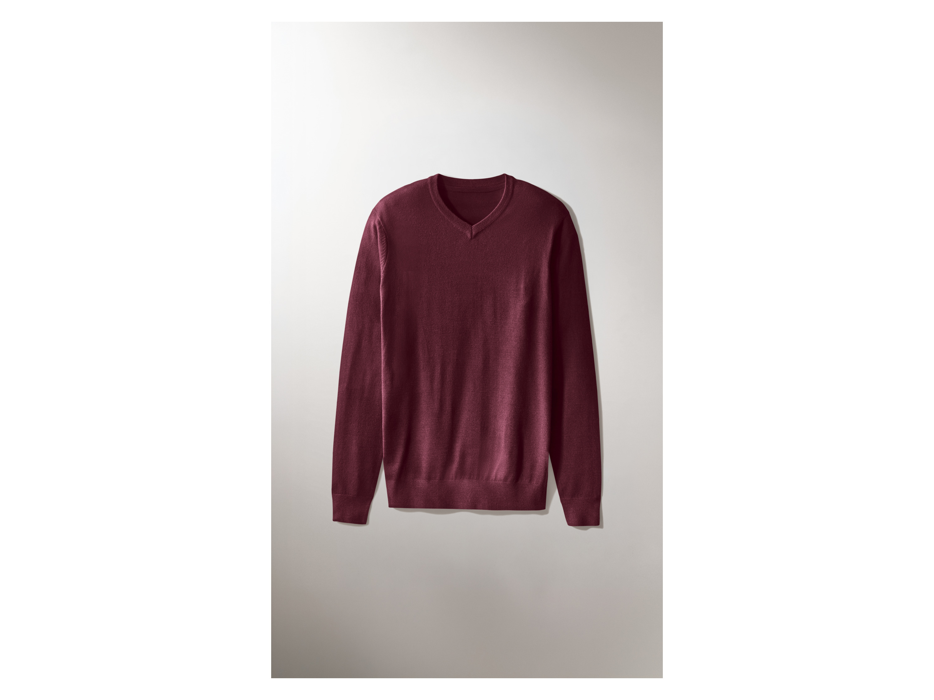 ESMARA MEN Sweter premium męski z wełny merynosów (Bordowy, XXL (60/62))