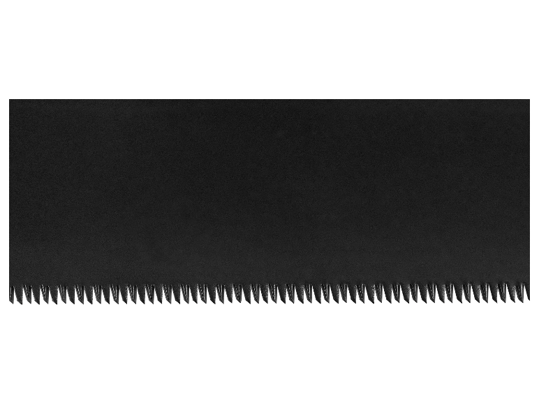 Czarna piła z ząbkowanym brzegiem.