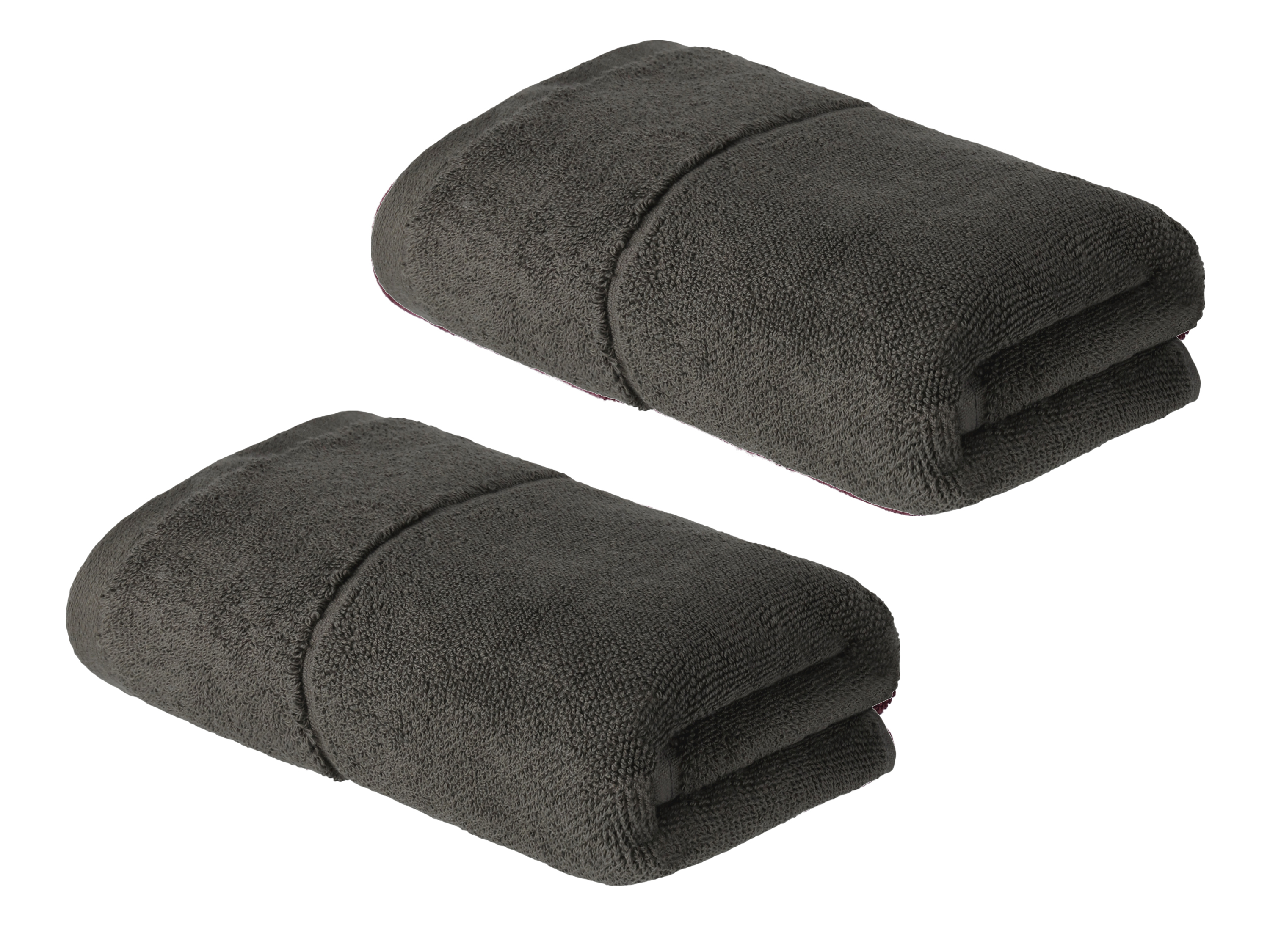 LIVARNO home Komplet 2 ręczników frotté z biobawełny, 50 x 100 cm (Ciemnoszary)