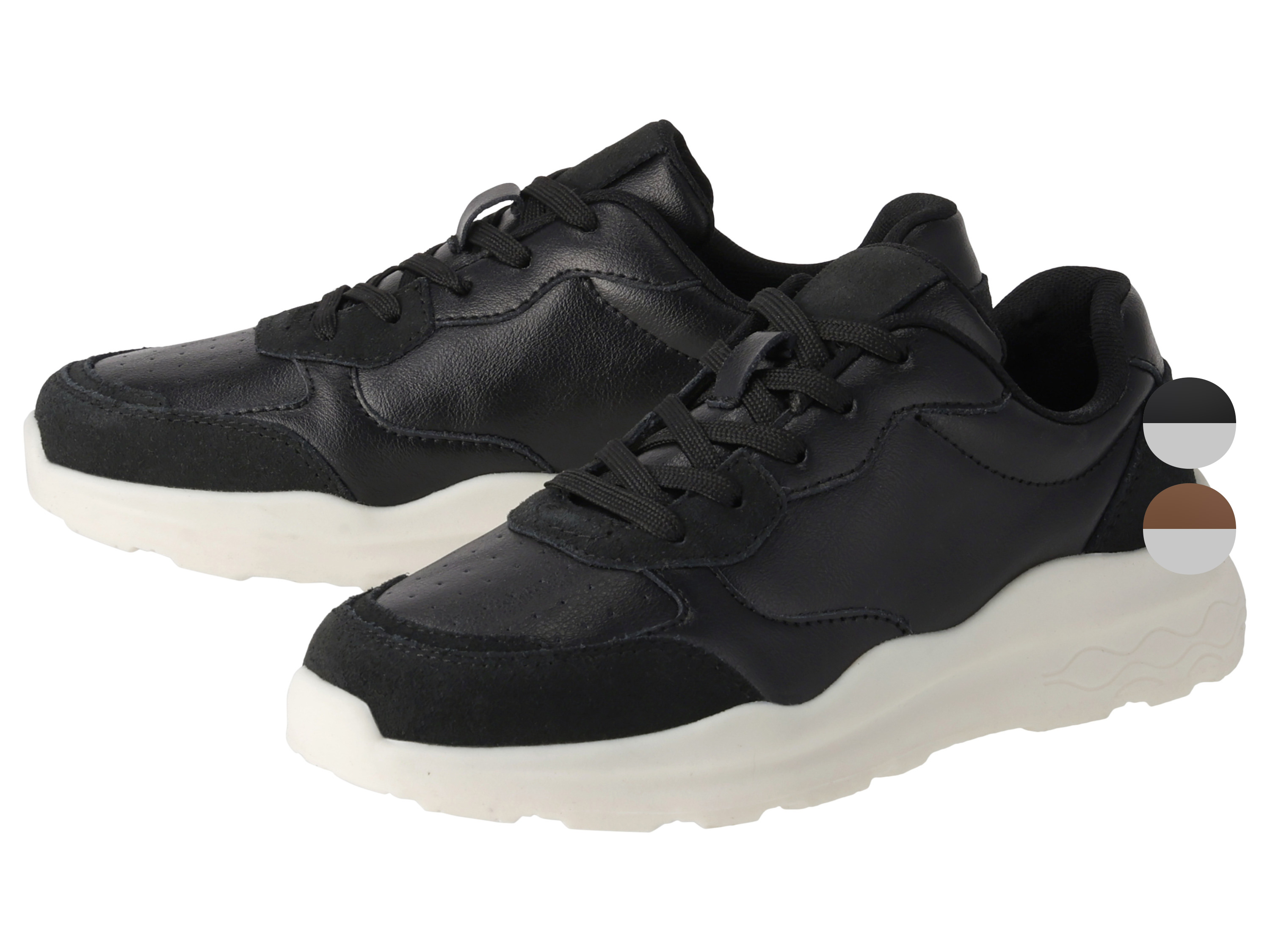 esmara® Sneakersy skórzane damskie (Czarny, 36)