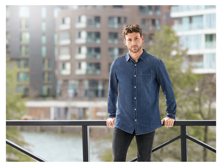 Pełny ekran: LIVERGY Koszula jeansowa męska z bawełny - zdjęcie 3