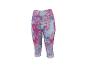 Legginsy fitness capri z abstrakcyjnym wzorem w odcieniach różu, błękitu i fioletu.
