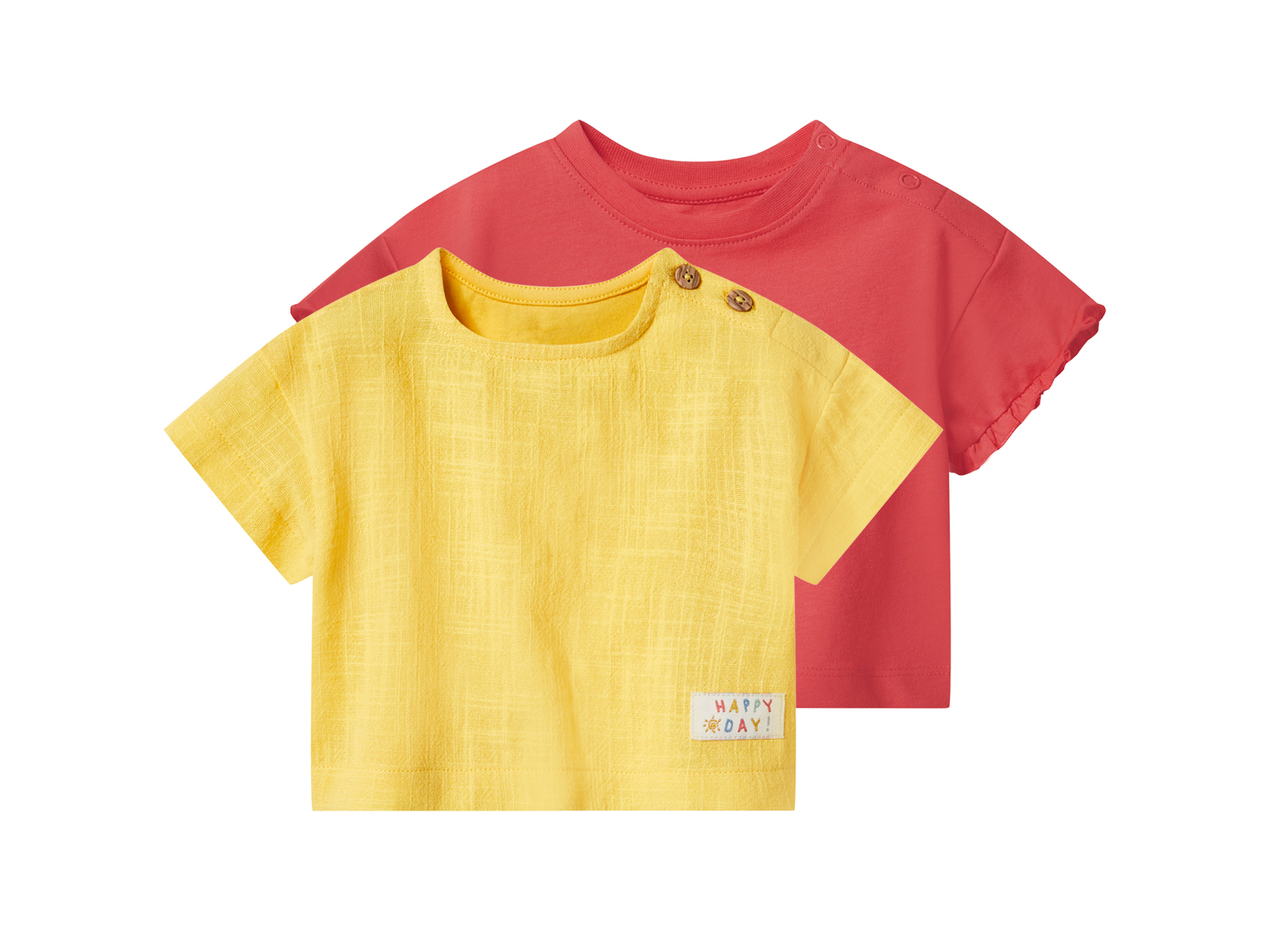 lupilu® T-shirty niemowlęce z bawełny, 2 sztuki (Czerwony, 74/80)