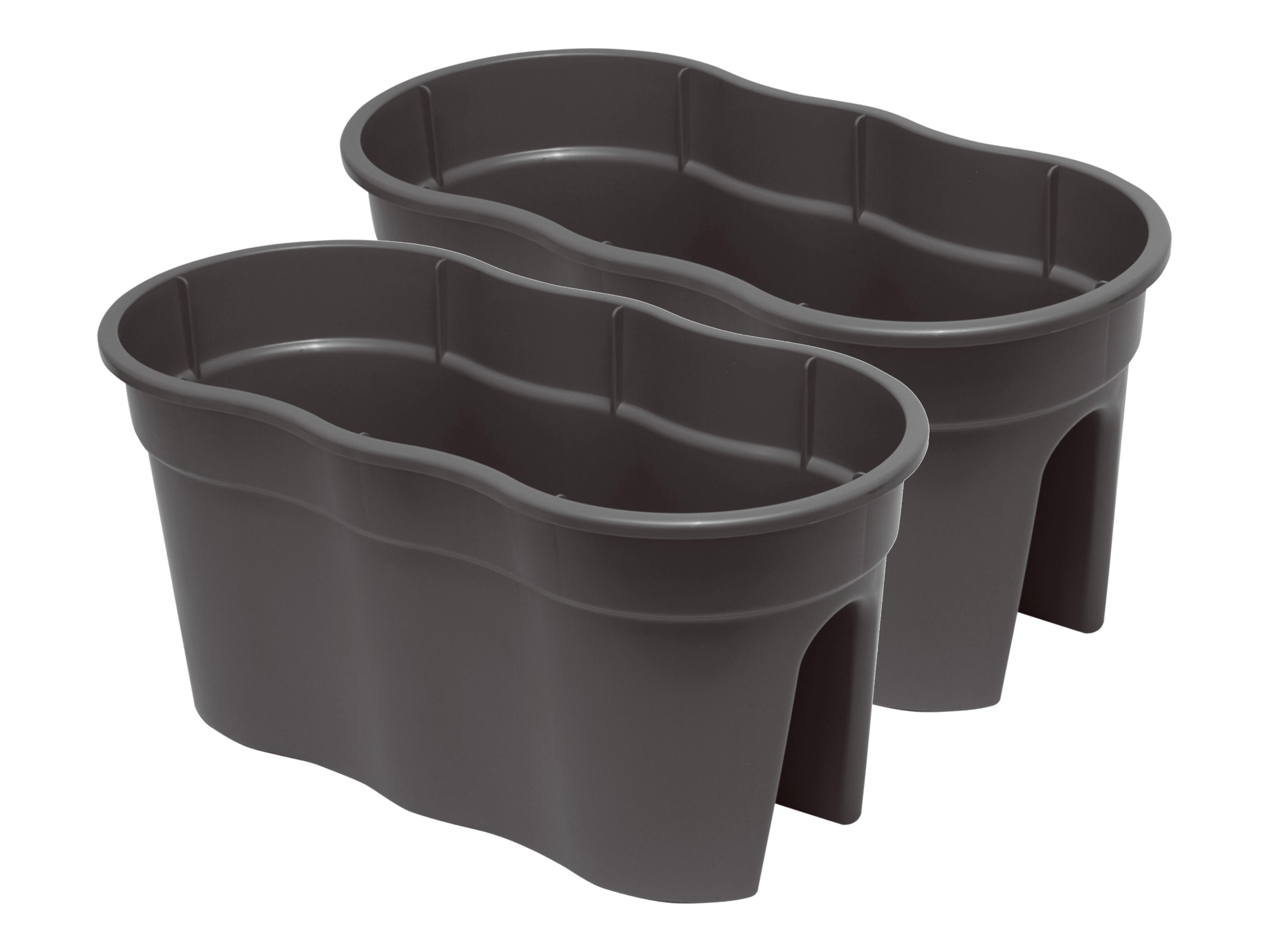 KHW Zestaw 2 skrzynek balkonowych Flowerclip XL (Antracytowy)