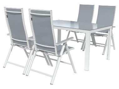 LIVARNO home Zestaw aluminiowych mebli ogrodowych Houston, stól i 4 fotele