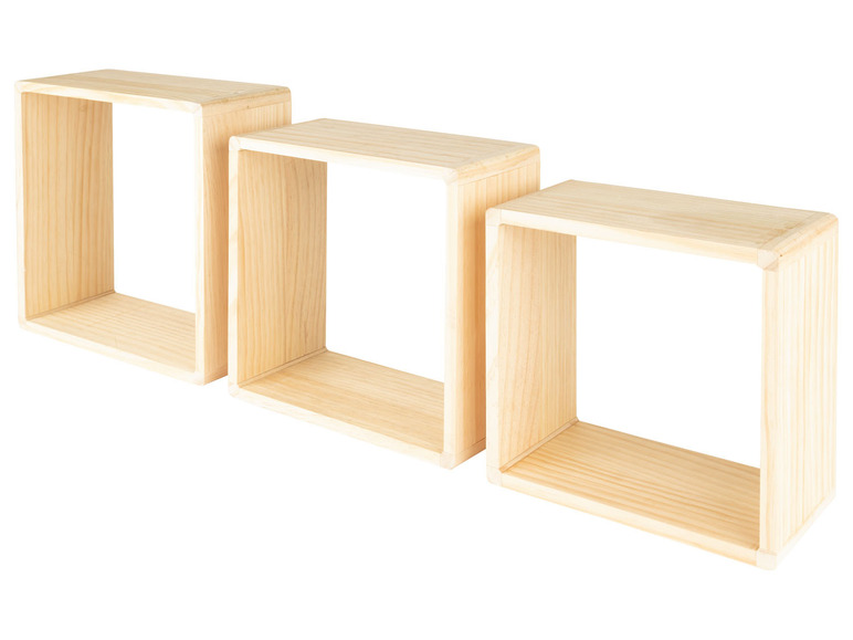 Pełny ekran: LIVARNO home Półki ścienne, z drewna sosnowego, zestaw 3 sztuk - zdjęcie 3